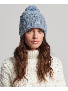 Superdry Ladies Cable Knit Bobble Beanie
